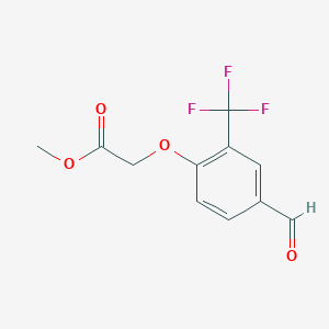 molecular formula C11H9F3O4 B7873783 Methyl 2-[4-formyl-2-(trifluoromethyl)phenoxy]acetate 