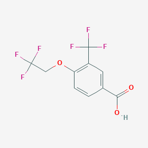 molecular formula C10H6F6O3 B7873796 4-(2,2,2-Trifluoro-ethoxy)-3-trifluoromethyl-benzoic acid 