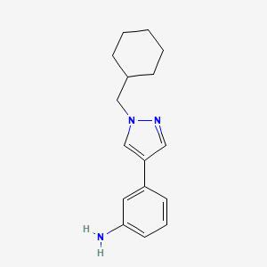 molecular formula C16H21N3 B7873818 3-(1-(Cyclohexylmethyl)-1H-pyrazol-4-yl)aniline 