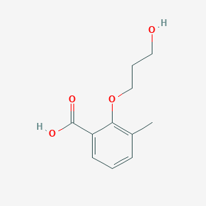 molecular formula C11H14O4 B7873866 2-(3-Hydroxypropoxy)-3-methylbenzoic acid 