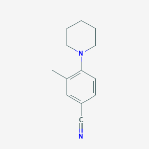 molecular formula C13H16N2 B7873902 3-Methyl-4-(piperidin-1-yl)benzonitrile 