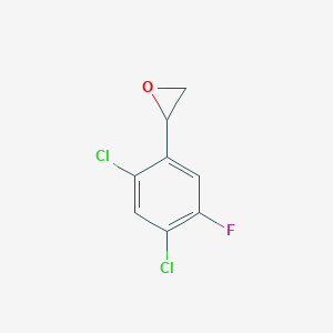 molecular formula C8H5Cl2FO B7873919 2-(2,4-Dichloro-5-fluorophenyl)oxirane 