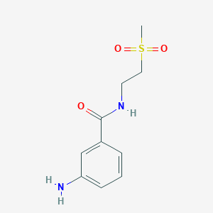 molecular formula C10H14N2O3S B7873941 3-Amino-N-(2-(methylsulfonyl)ethyl)benzamide 