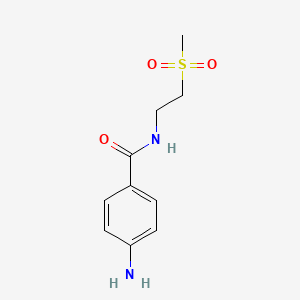 molecular formula C10H14N2O3S B7873947 4-Amino-N-(2-(methylsulfonyl)ethyl)benzamide 