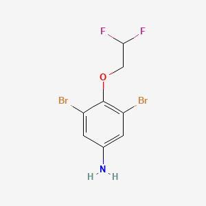 molecular formula C8H7Br2F2NO B7874064 3,5-Dibromo-4-(2,2-difluoroethoxy)aniline 