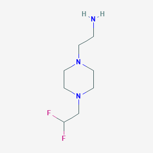 molecular formula C8H17F2N3 B7874076 2-[4-(2,2-Difluoroethyl)piperazin-1-yl]ethan-1-amine 