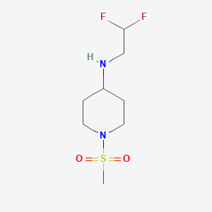 molecular formula C8H16F2N2O2S B7874080 N-(2,2-Difluoroethyl)-1-methanesulfonylpiperidin-4-amine 