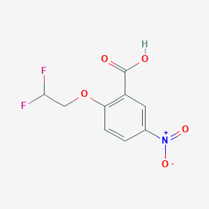 molecular formula C9H7F2NO5 B7874112 2-(2,2-Difluoroethoxy)-5-nitrobenzoic acid 