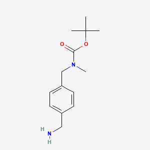 molecular formula C14H22N2O2 B7874123 tert-butyl N-{[4-(aminomethyl)phenyl]methyl}-N-methylcarbamate 