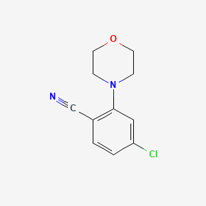 molecular formula C11H11ClN2O B7874389 4-Chloro-2-morpholin-4-ylbenzonitrile 