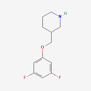 molecular formula C12H15F2NO B7874423 3-[(3,5-Difluorophenoxy)methyl]piperidine 