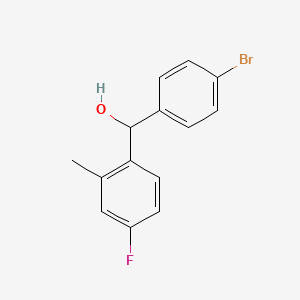 molecular formula C14H12BrFO B7874466 (4-Bromophenyl)(4-fluoro-2-methylphenyl)methanol 