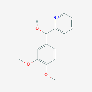molecular formula C14H15NO3 B7874493 (3,4-Dimethoxyphenyl)(pyridin-2-yl)methanol 