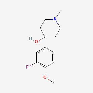molecular formula C13H18FNO2 B7874560 4-(3-Fluoro-4-methoxyphenyl)-4-hydroxy-1-methylpiperidine 