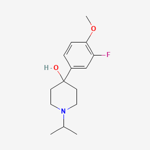 molecular formula C15H22FNO2 B7874561 4-(3-Fluoro-4-methoxyphenyl)-4-hydroxy-1-iso-propylpiperidine 