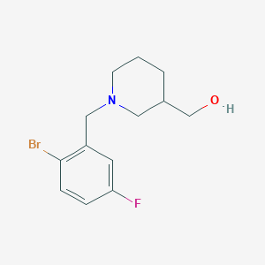 molecular formula C13H17BrFNO B7874675 {1-[(2-Bromo-5-fluorophenyl)methyl]piperidin-3-yl}methanol 