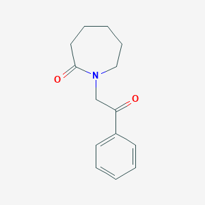 molecular formula C14H17NO2 B7874691 1-Phenacylazepan-2-one 