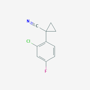 molecular formula C10H7ClFN B7874729 1-(2-Chloro-4-fluorophenyl)cyclopropanecarbonitrile 