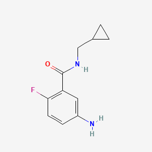 molecular formula C11H13FN2O B7874818 5-Amino-N-cyclopropylmethyl-2-fluoro-benzamide 
