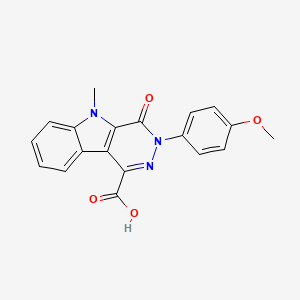 molecular formula C19H15N3O4 B7874838 3-(4-methoxyphenyl)-5-methyl-4-oxo-4,5-dihydro-3H-pyridazino[4,5-b]indole-1-carboxylic acid 