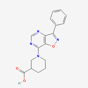 molecular formula C17H16N4O3 B7874856 1-(3-Phenylisoxazolo[4,5-d]pyrimidin-7-yl)piperidine-3-carboxylic acid 