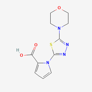 molecular formula C11H12N4O3S B7874888 1-(5-morpholino-1,3,4-thiadiazol-2-yl)-1H-pyrrole-2-carboxylic acid 