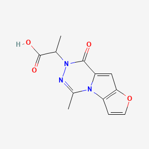 molecular formula C12H11N3O4 B7874891 2-(5-methyl-8-oxofuro[2',3':4,5]pyrrolo[1,2-d][1,2,4]triazin-7(8H)-yl)propanoic acid 