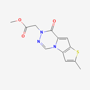 molecular formula C12H11N3O3S B7874905 methyl (2-methyl-8-oxothieno[2',3':4,5]pyrrolo[1,2-d][1,2,4]triazin-7(8H)-yl)acetate 
