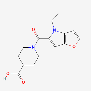 molecular formula C15H18N2O4 B7874909 1-[(4-ethyl-4H-furo[3,2-b]pyrrol-5-yl)carbonyl]-4-piperidinecarboxylic acid 