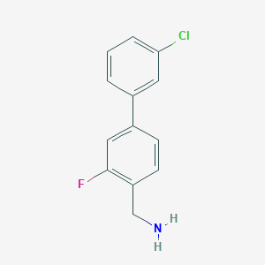 molecular formula C13H11ClFN B7874938 (3'-Chloro-3-fluoro-[1,1'-biphenyl]-4-yl)methanamine 
