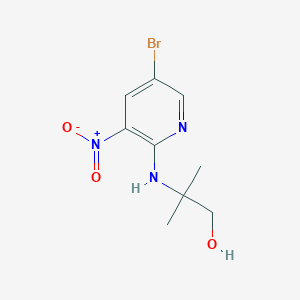 molecular formula C9H12BrN3O3 B7874950 2-((5-Bromo-3-nitropyridin-2-yl)amino)-2-methylpropan-1-ol 
