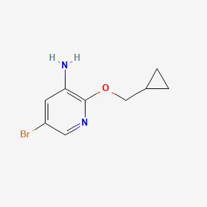 molecular formula C9H11BrN2O B7874958 5-Bromo-2-(cyclopropylmethoxy)pyridin-3-amine 