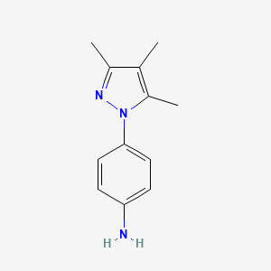 molecular formula C12H15N3 B7874967 4-(3,4,5-trimethyl-1H-pyrazol-1-yl)aniline 