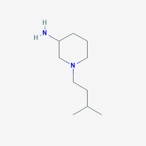 molecular formula C10H22N2 B7874973 1-(3-Methylbutyl)piperidin-3-amine 