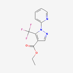 molecular formula C12H10F3N3O2 B7874985 ethyl 1-(pyridin-2-yl)-5-(trifluoromethyl)-1H-pyrazole-4-carboxylate 