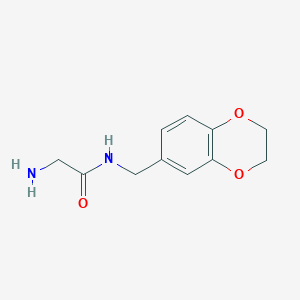 molecular formula C11H14N2O3 B7875017 2-Amino-N-(2,3-dihydro-benzo[1,4]dioxin-6-ylmethyl)-acetamide 