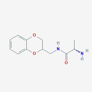 molecular formula C12H16N2O3 B7875032 (S)-2-Amino-N-(2,3-dihydro-benzo[1,4]dioxin-2-ylmethyl)-propionamide 