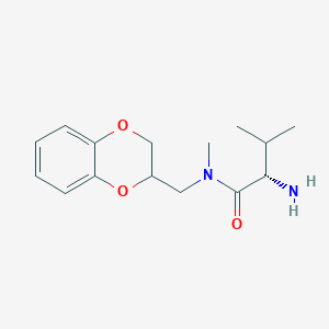 molecular formula C15H22N2O3 B7875035 (S)-2-Amino-N-(2,3-dihydro-benzo[1,4]dioxin-2-ylmethyl)-3,N-dimethyl-butyramide 
