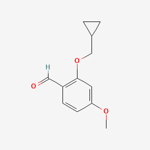 molecular formula C12H14O3 B7875079 2-(Cyclopropylmethoxy)-4-methoxybenzaldehyde 
