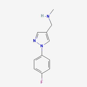molecular formula C11H12FN3 B7875110 {[1-(4-fluorophenyl)-1H-pyrazol-4-yl]methyl}(methyl)amine 