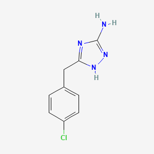 molecular formula C9H9ClN4 B7875112 3-(4-chlorobenzyl)-1H-1,2,4-triazol-5-amine 