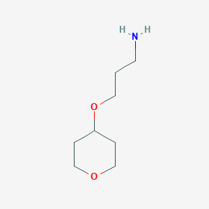 molecular formula C8H17NO2 B7875134 3-((Tetrahydro-2H-pyran-4-yl)oxy)propan-1-amine 