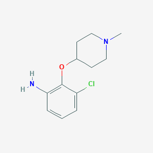 molecular formula C12H17ClN2O B7875144 3-Chloro-2-(1-methyl-piperidin-4-yloxy)-phenylamine 