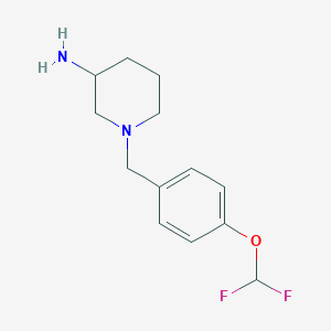 molecular formula C13H18F2N2O B7875150 1-{[4-(Difluoromethoxy)phenyl]methyl}piperidin-3-amine 
