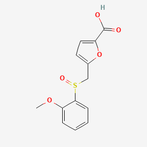 molecular formula C13H12O5S B7875179 5-{[(2-Methoxyphenyl)sulfinyl]methyl}-2-furoic acid 