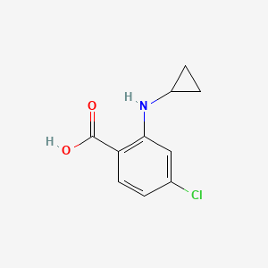 molecular formula C10H10ClNO2 B7875240 4-Chloro-2-(cyclopropylamino)benzoic acid 