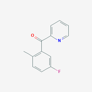 molecular formula C13H10FNO B7875314 2-(3-Fluoro-6-methylbenzoyl)pyridine 