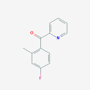 molecular formula C13H10FNO B7875315 2-(4-Fluoro-2-methylbenzoyl)pyridine 
