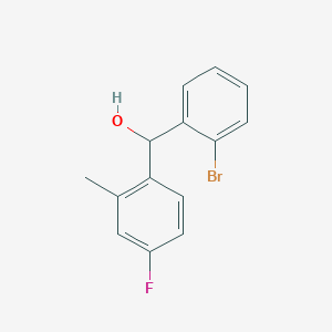 molecular formula C14H12BrFO B7875339 (2-Bromophenyl)(4-fluoro-2-methylphenyl)methanol 