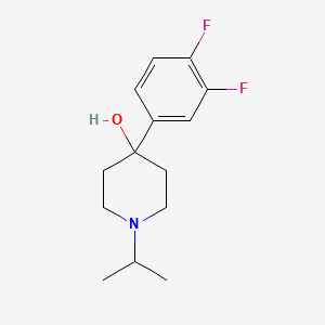 molecular formula C14H19F2NO B7875419 4-(3,4-Difluorophenyl)-4-hydroxy-1-iso-propylpiperidine 